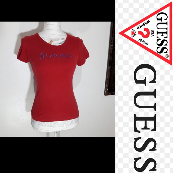 Guess Tops - size S Guess Red And Blue Sequins Top